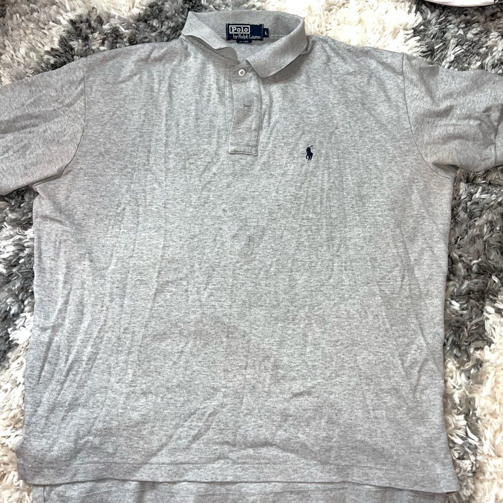 Ralph Lauren Polo Shirt Men's Classic Fit Light Gray